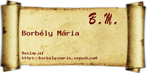 Borbély Mária névjegykártya