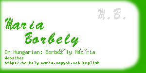 maria borbely business card